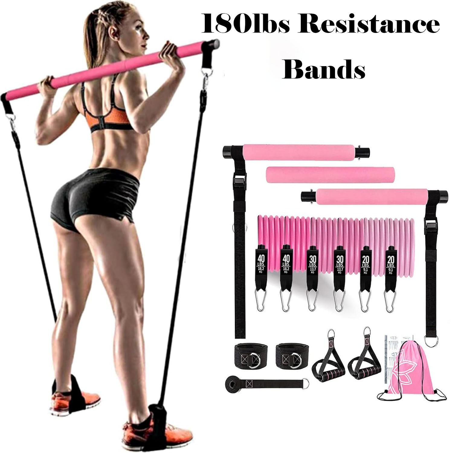 أشرطة مقاومة بوزن 180 رطل مع ق - مراجعة Home Gym Outfit وسعره