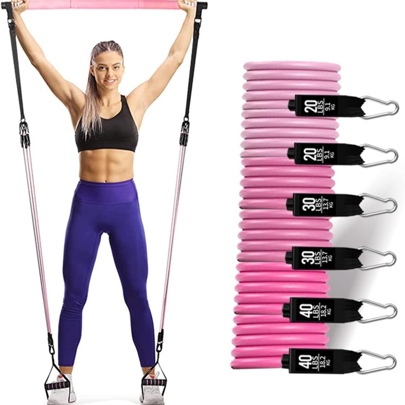أشرطة مقاومة بوزن 180 رطل مع ق - مراجعة Home Gym Outfit وسعره