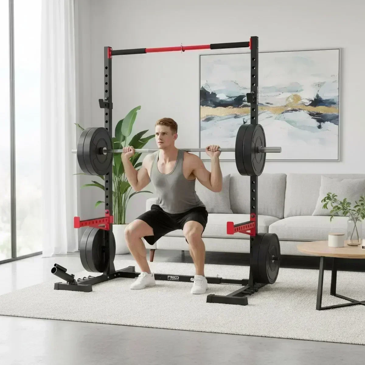رف تمارين القرفصاء القابل للتع - مراجعة Home Gym Pull Up Bar وسعره