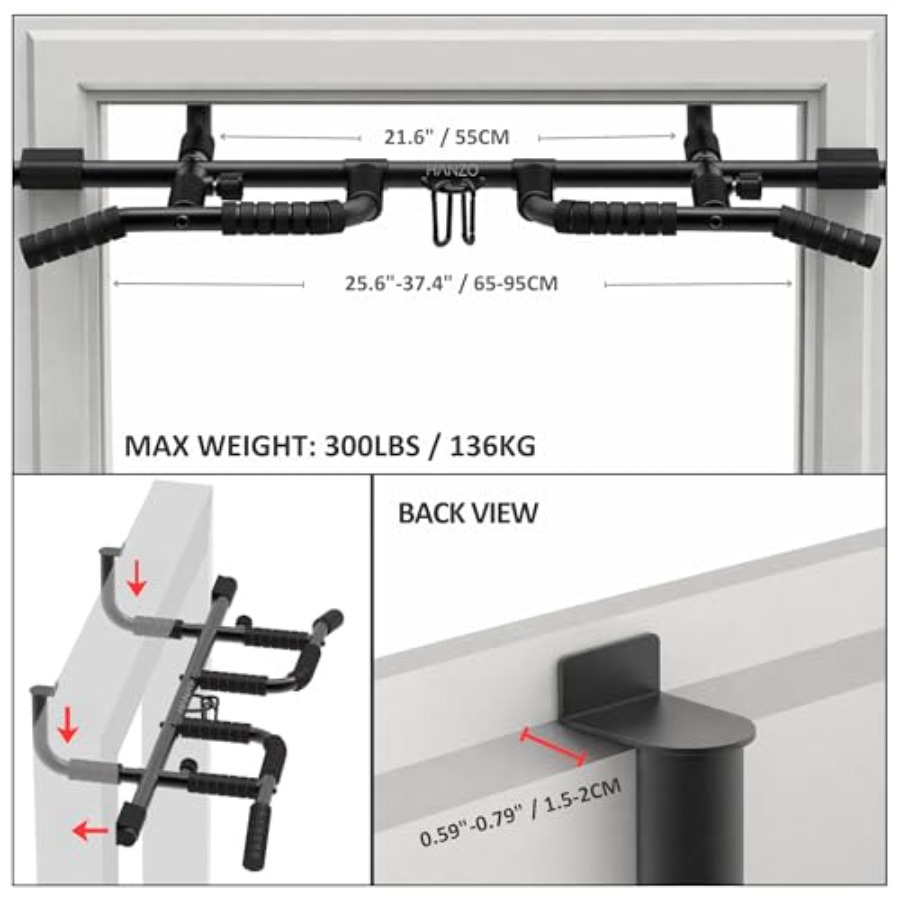 مجموعة قضبان سحب للباب مع أحزم - مراجعة Home Gym Pull Up Bar وسعره