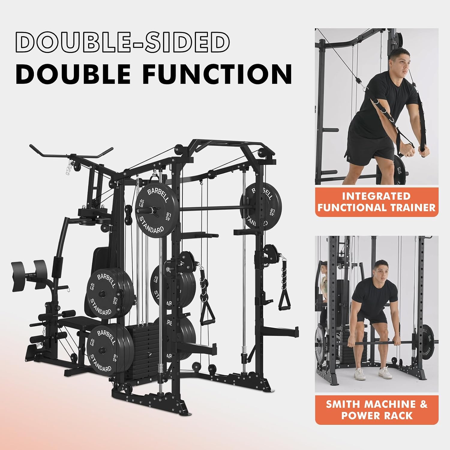 جهاز سميث مزدوج المحطات، قفص ت - مراجعة Home Gym Cable Machine With Weight Stack وسعره