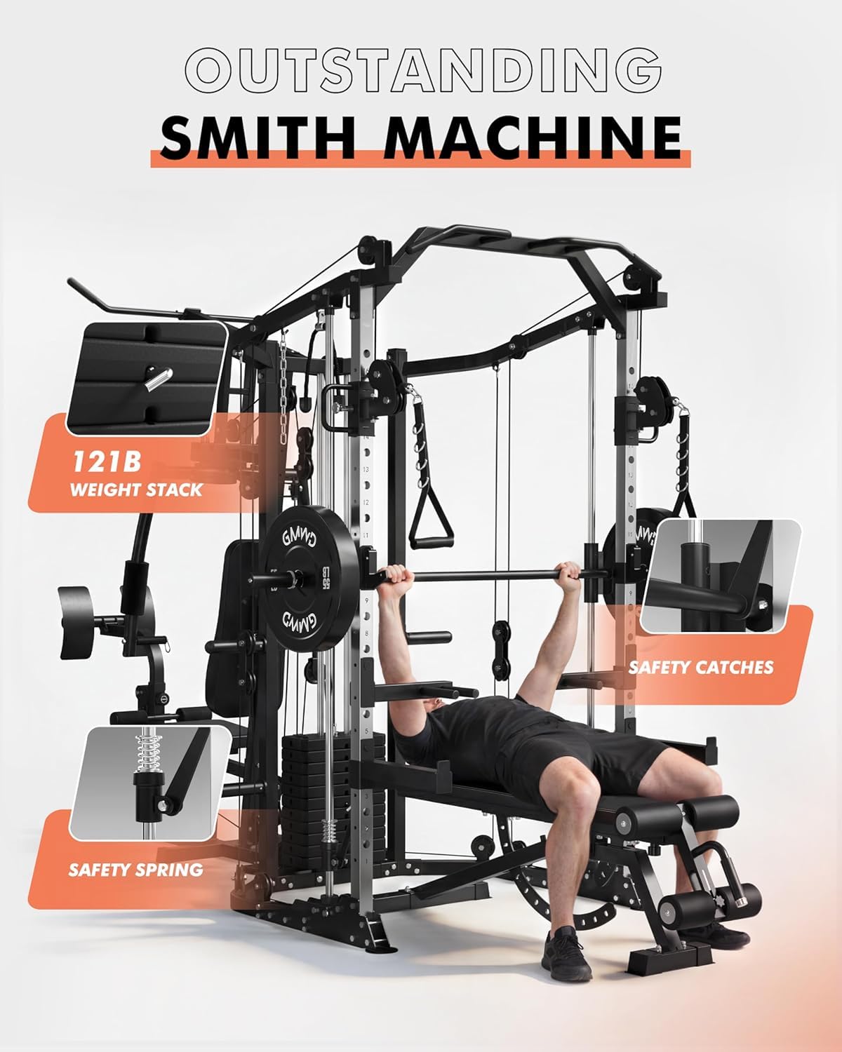 جهاز سميث مزدوج المحطات، قفص ت - مراجعة Home Gym Cable Machine With Weight Stack وسعره